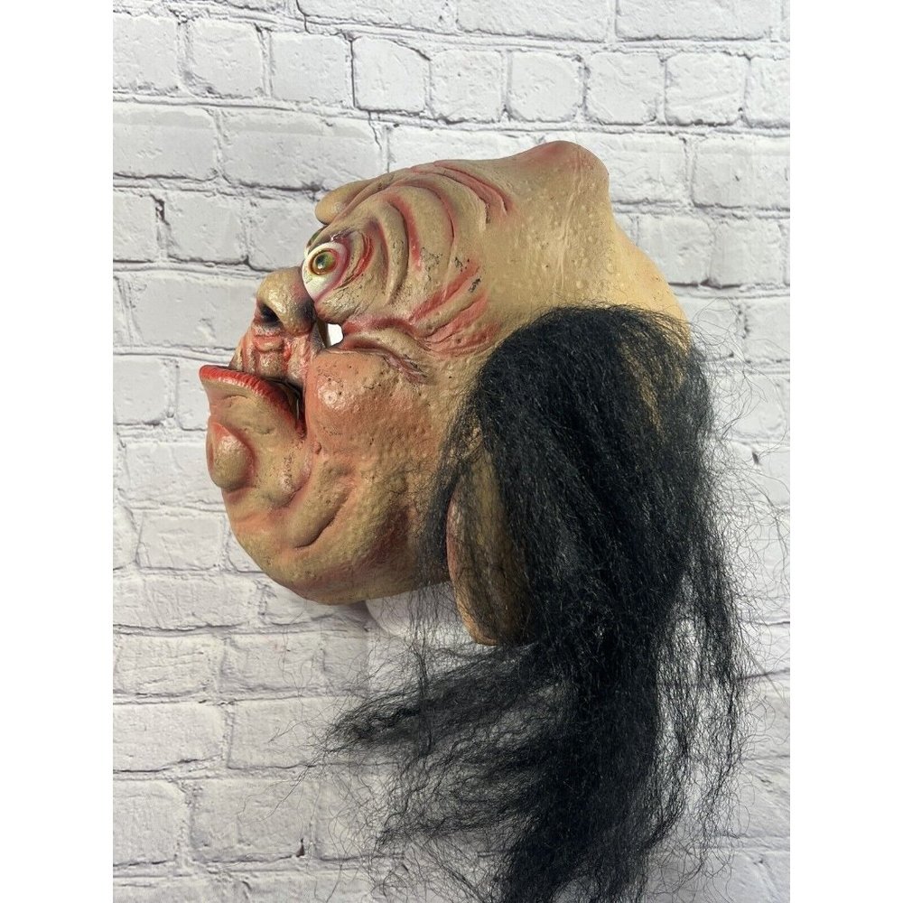 vtg 1999 Paper Magic Group Adult Latex Bald Head Ogre Troll Mask hairi ears - Picture 6 of 8